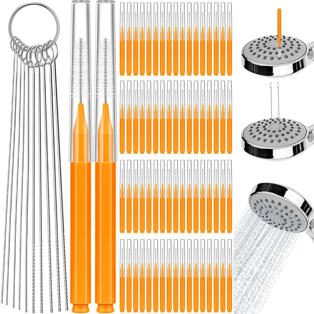 Sublaga shower head cleaner needle picks for fast unclogging of small holes.