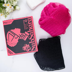 SubSahara authentic net sponge shows the exfoliation texture for smooth cleansing.
