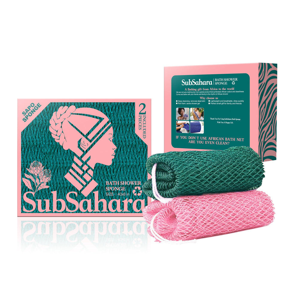 SubSahara authentic African net sponge with knot-pattern texture for gentle exfoliation.