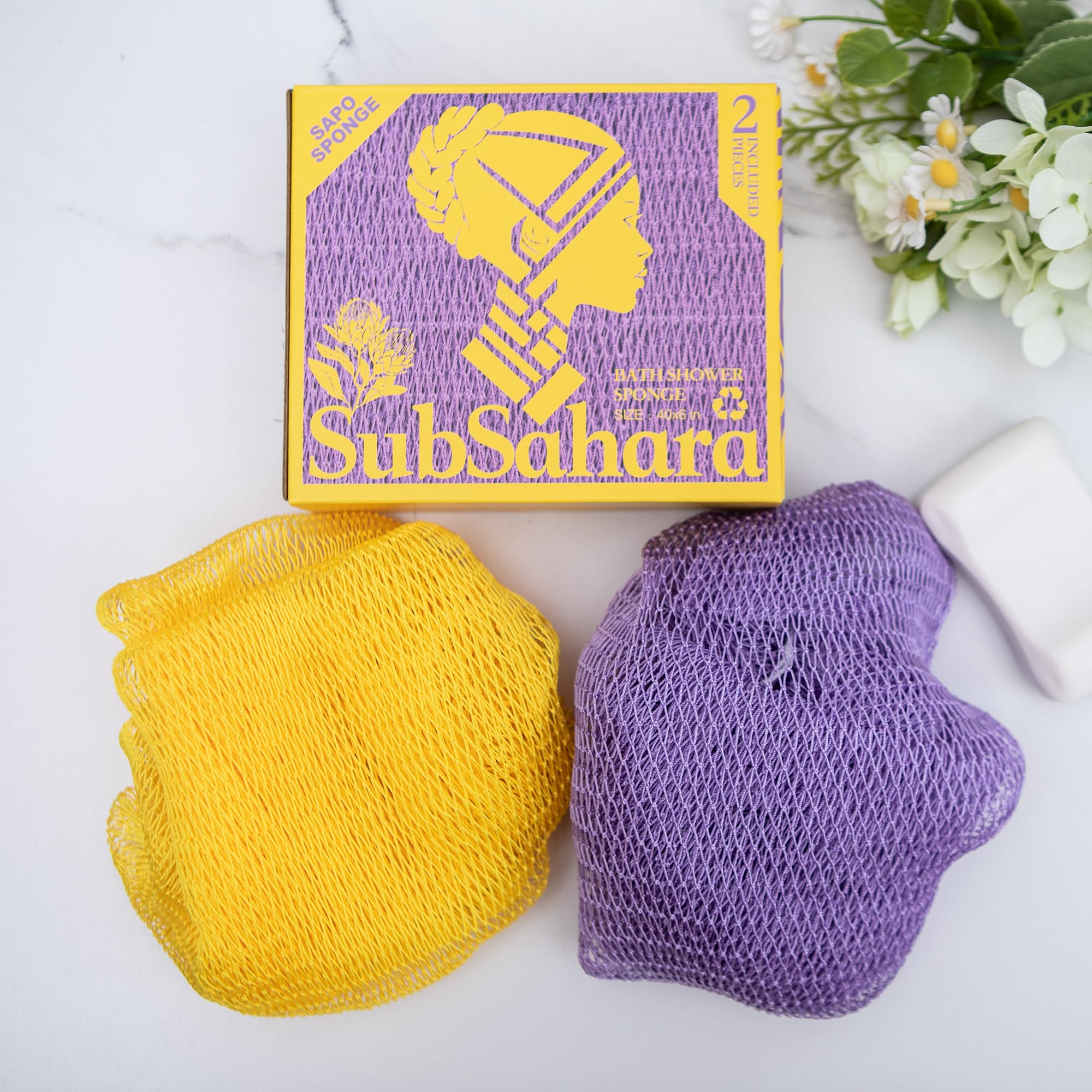 SubSahara easy-to-use net cloth creates rich lather and reaches hard-to-clean areas.