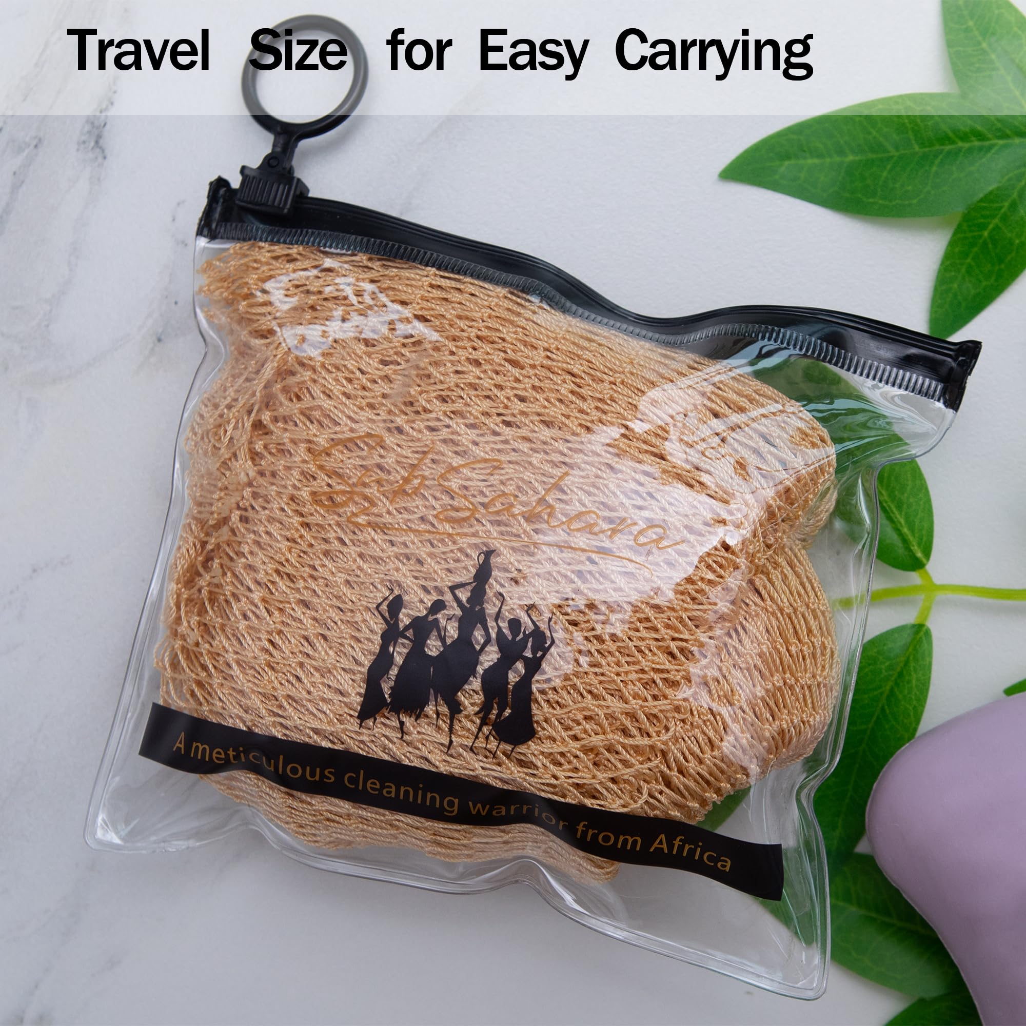 SubSahara sponge stretches up to 45 inches to reach back and shoulders comfortably.