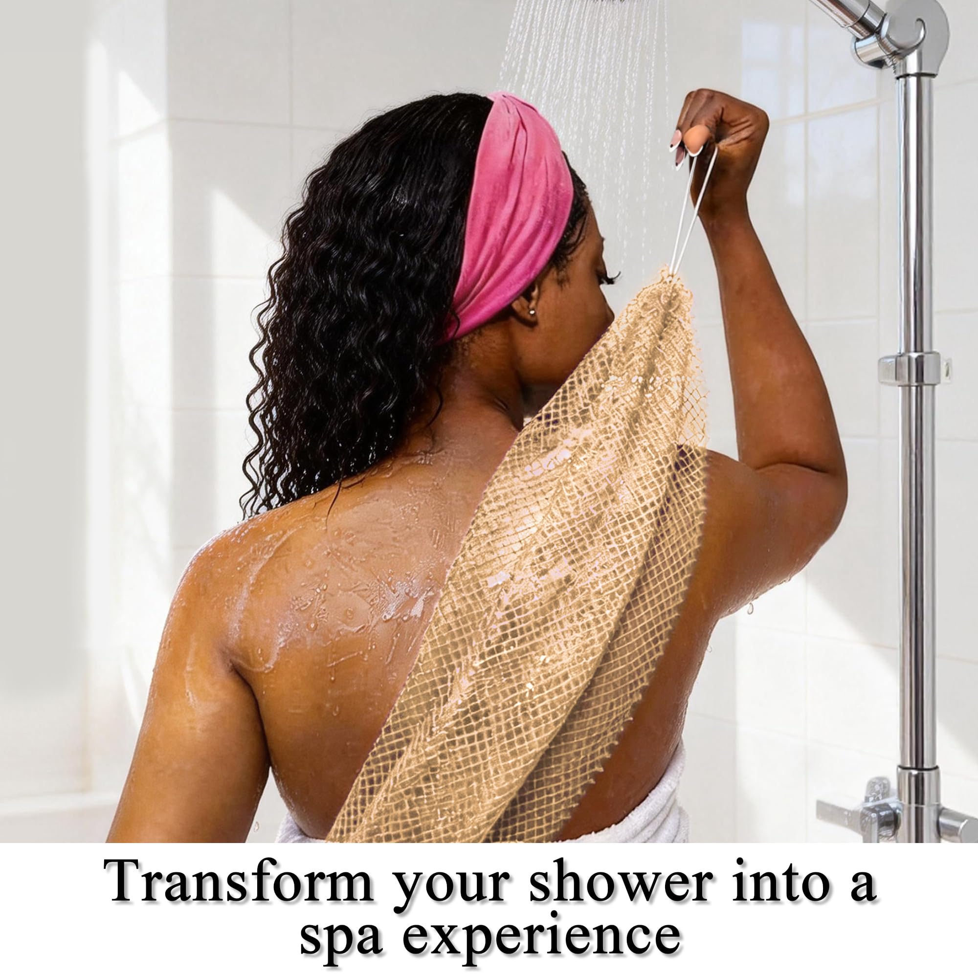 SubSahara net sponge with knobs provides a secure, easy grip during cleansing.