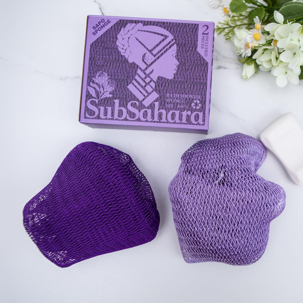 SubSahara net sponge with knotted texture for steady lather and effective cleansing.