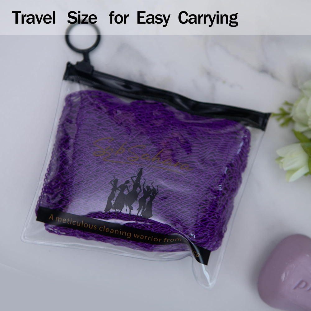 SubSahara travel pack with compact pouch, ideal for on-the-go skincare.