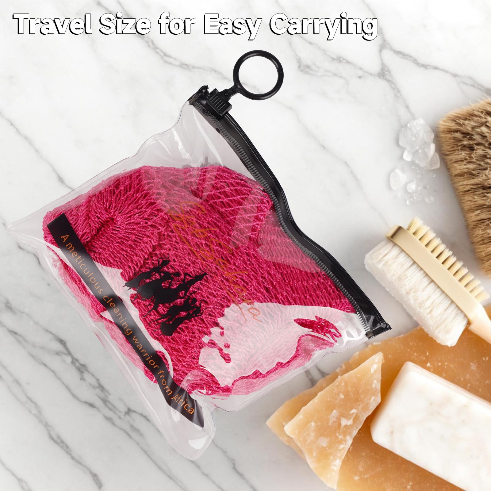 SubSahara travel-friendly sponge with compact pouch makes trips easier.