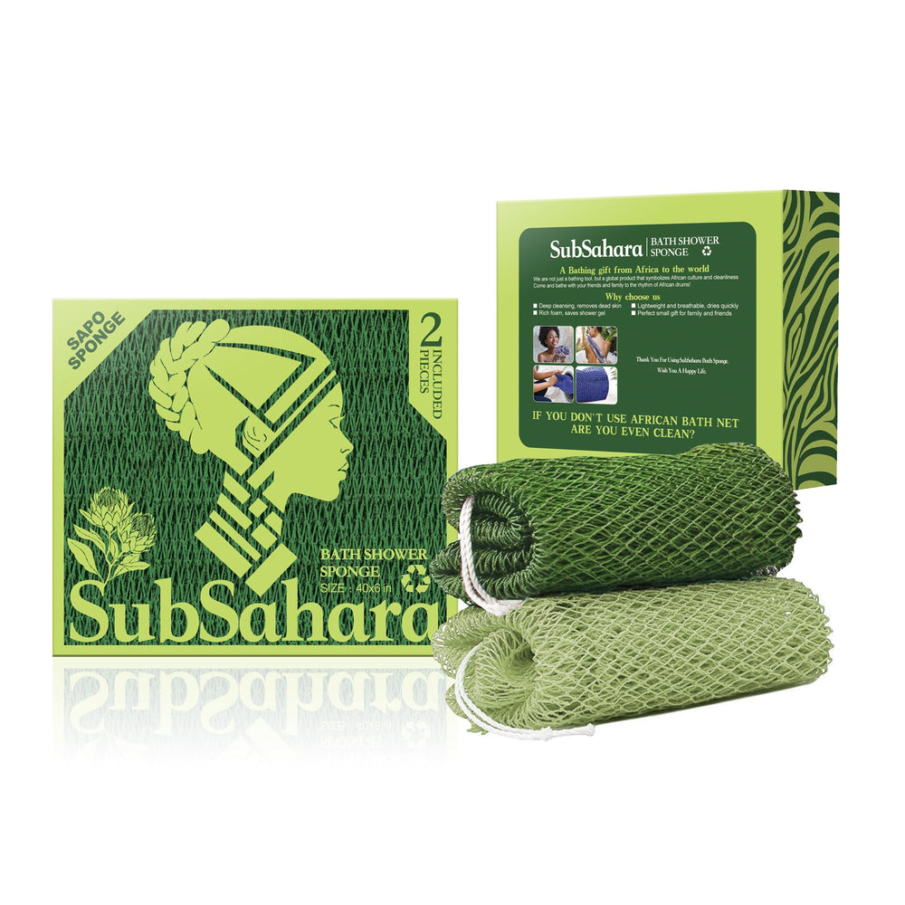 SubSahara two-pack African net sponge ready for shared routines