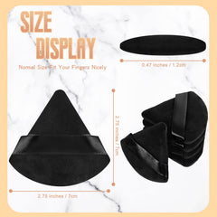 Suclain velour triangle puff in action for precise eye and nose powder