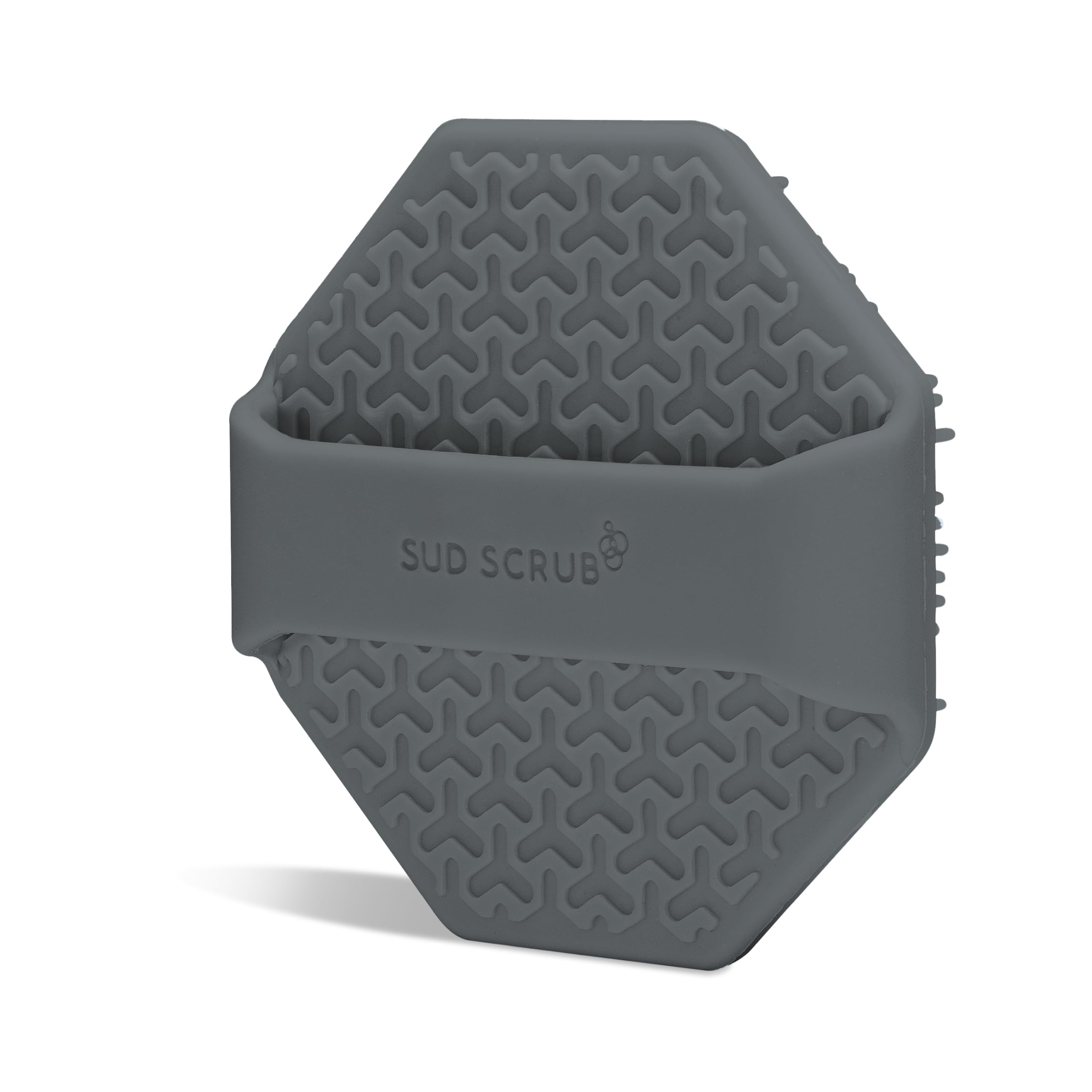 Sud Scrub charcoal color complements daily skincare routines.