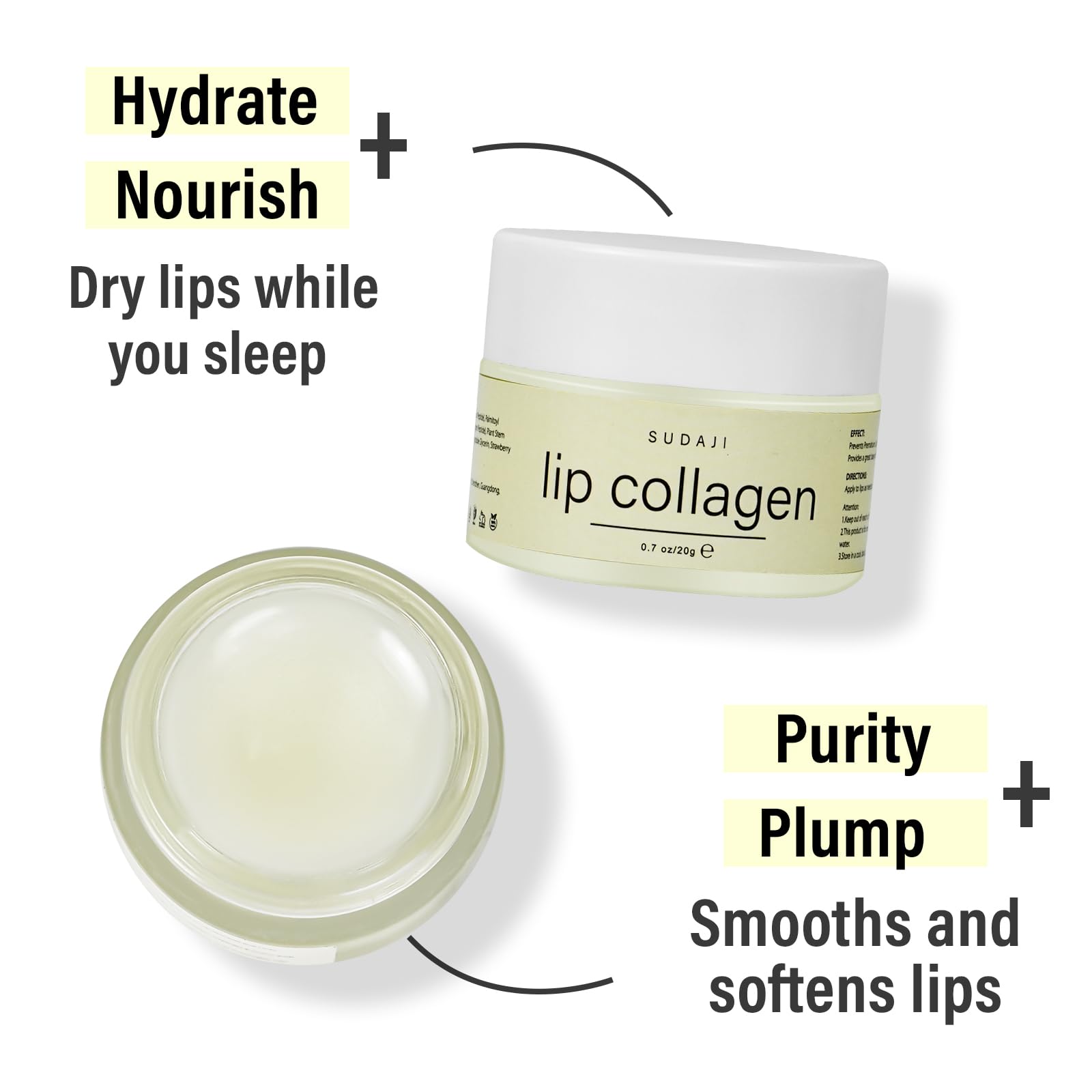 SUDAJI Exfoliación suave para labios, elimina piel muerta y suaviza.
