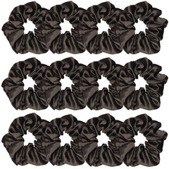 Sufermoe gomas satin negro 12 piezas para peinados variados.