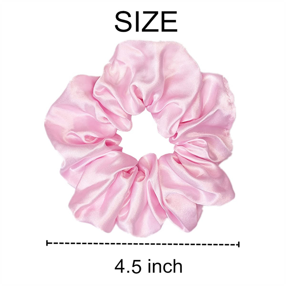 Sufermoe satin scrunchies on ponytail, smooth grip for active days.
