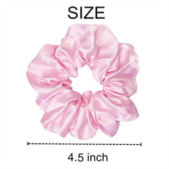 Sufermoe satin scrunchies on ponytail, smooth grip for active days.