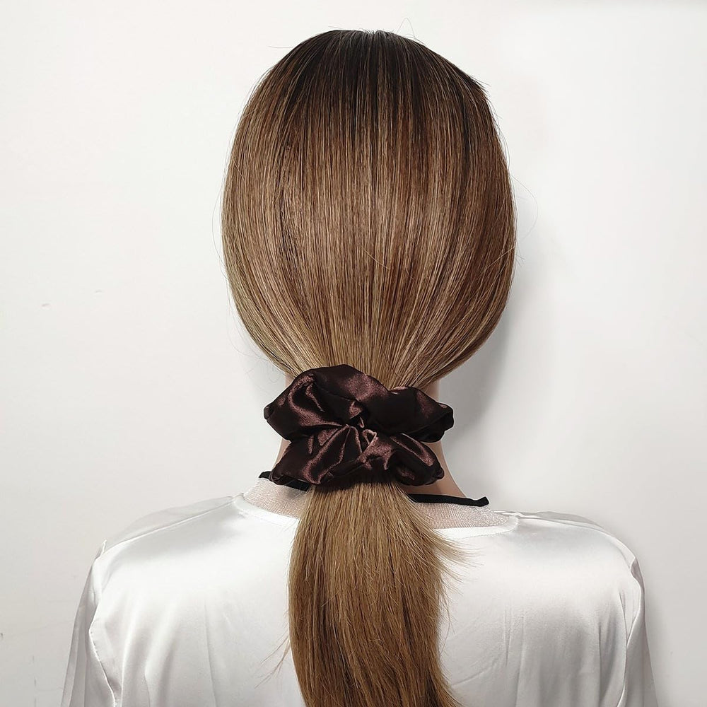Sufermoe gomas elásticas satén seda, detalle de elasticidad suave para cabello fino a grueso.