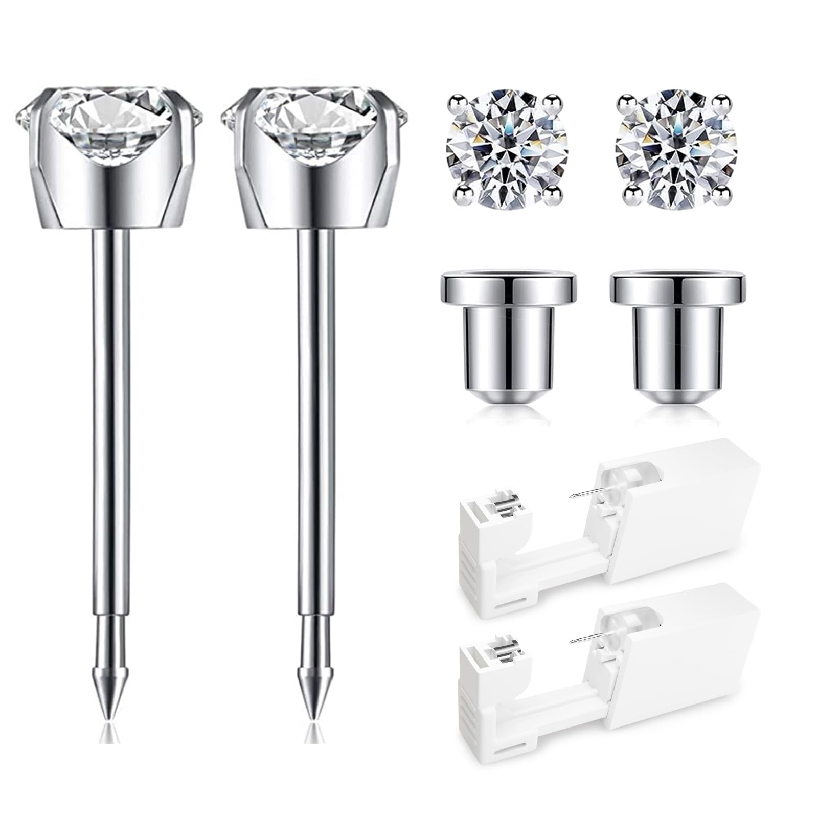 SugarTang kit de piercing para oreja con pistola desechable, práctico para perforaciones en casa