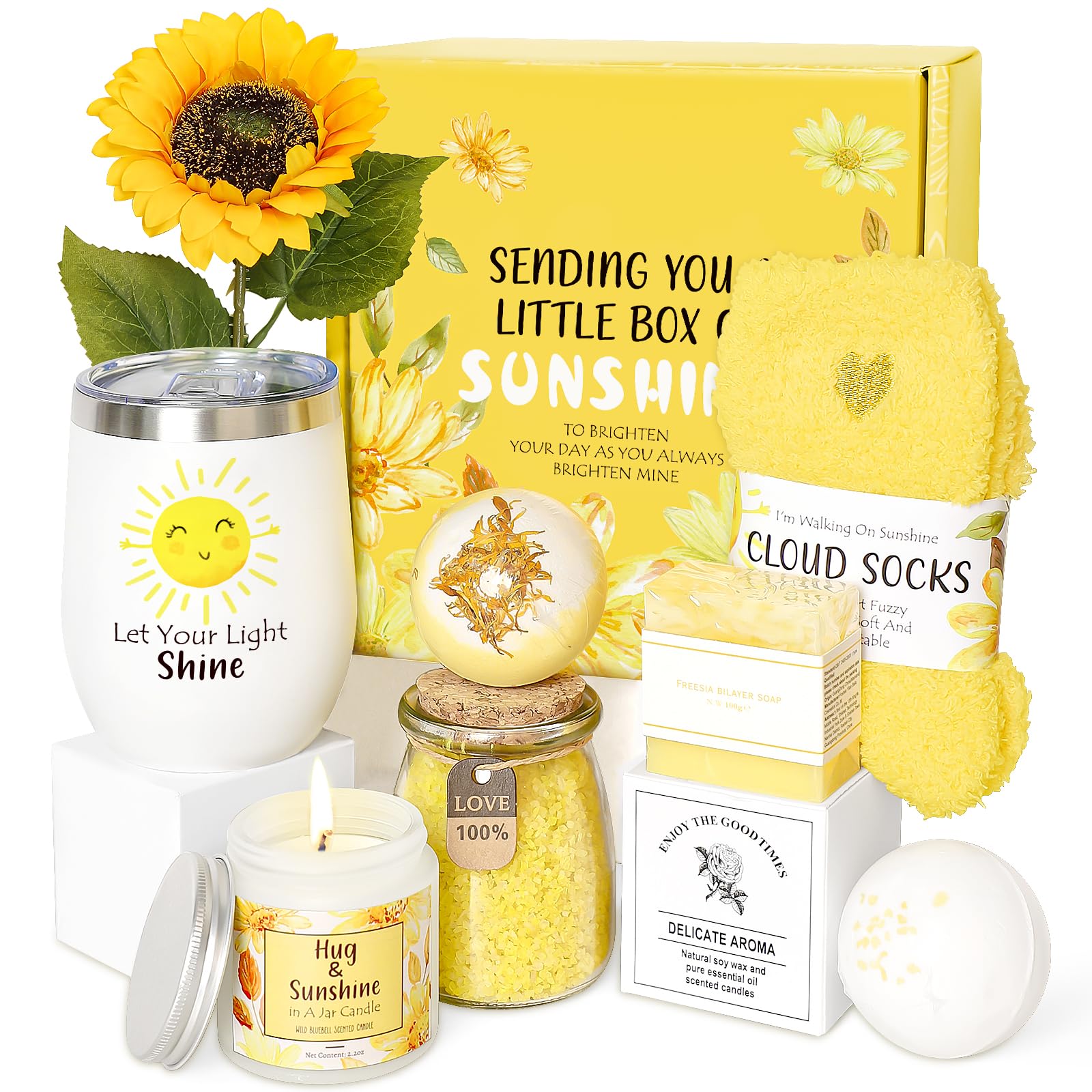 Suhctuptx caja regalo amarilla, ideal para sorprender en cumpleaños y alegrar el día.