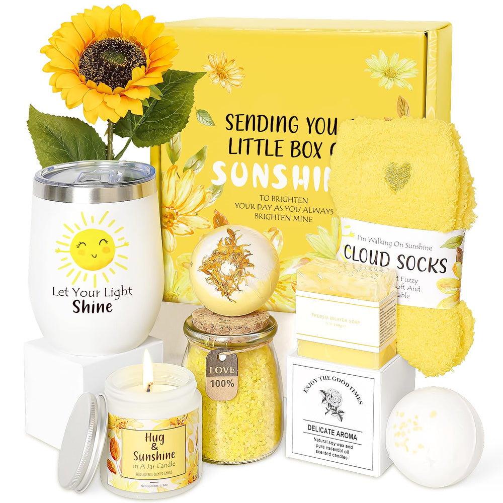 Suhctuptx caja regalo amarilla, ideal para sorprender en cumpleaños y alegrar el día.