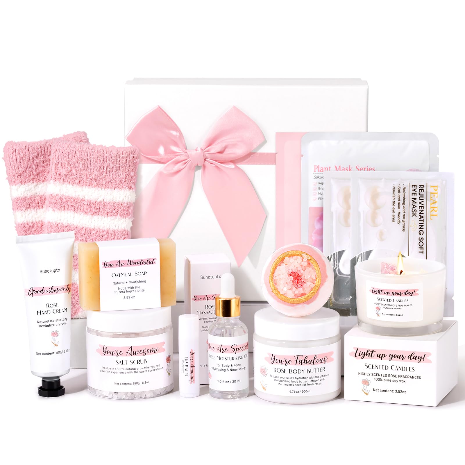 Suhctuptx spa box with rose design, ideal for gifting and home pampering