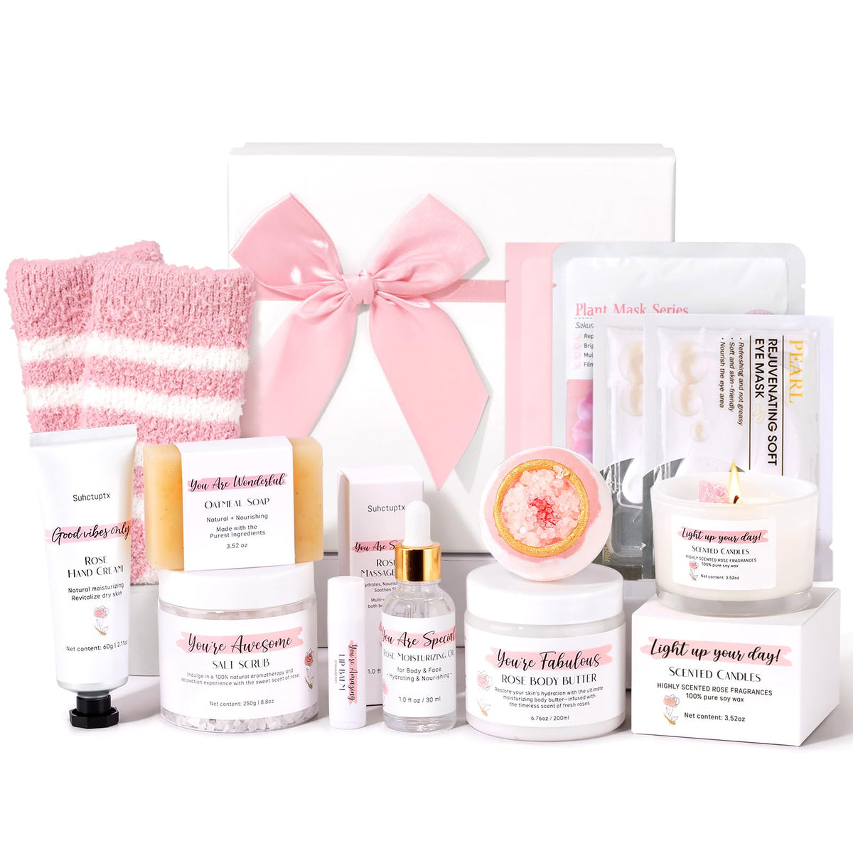 Suhctuptx spa box with rose design, ideal for gifting and home pampering