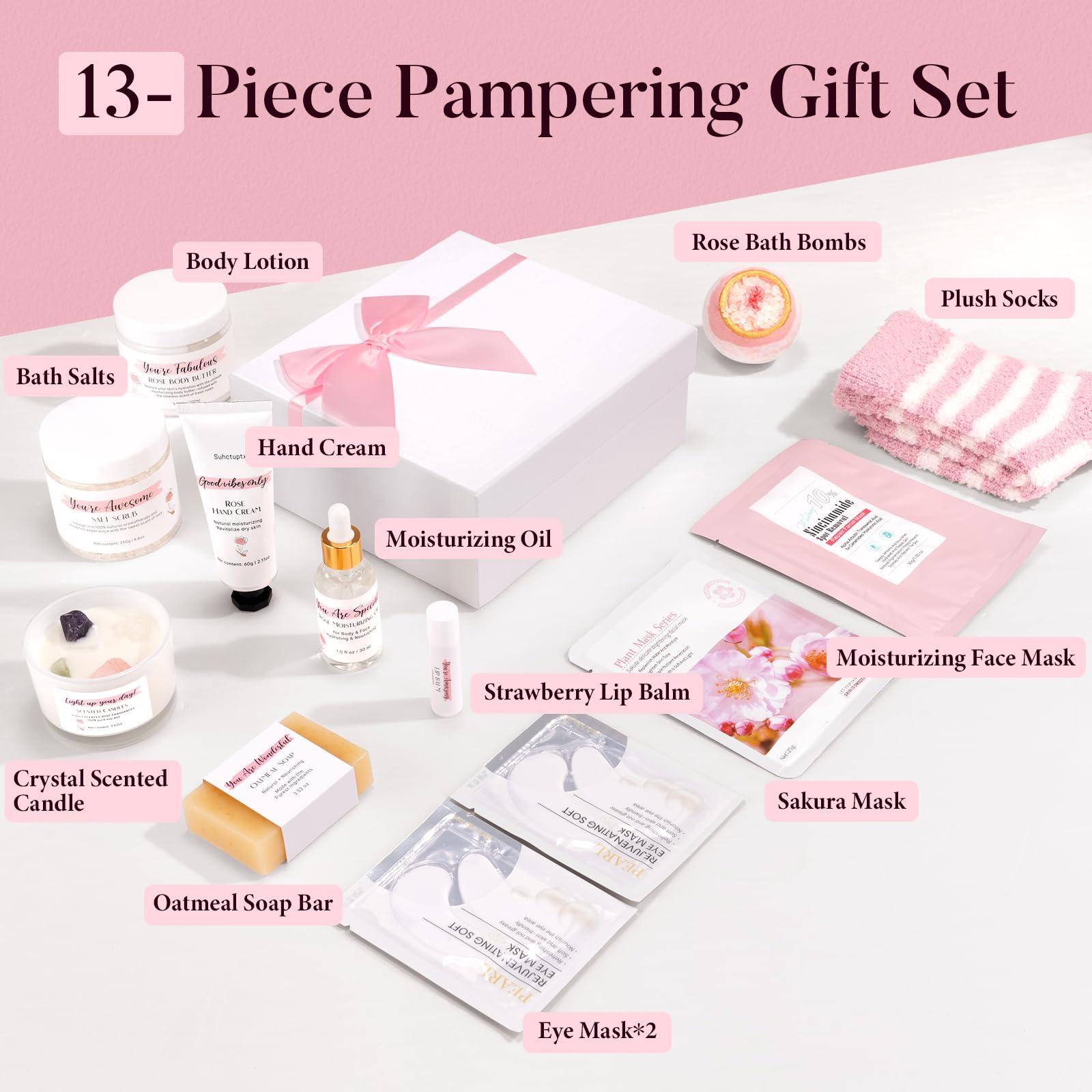Suhctuptx rose gift set display of included items for easy gift appeal