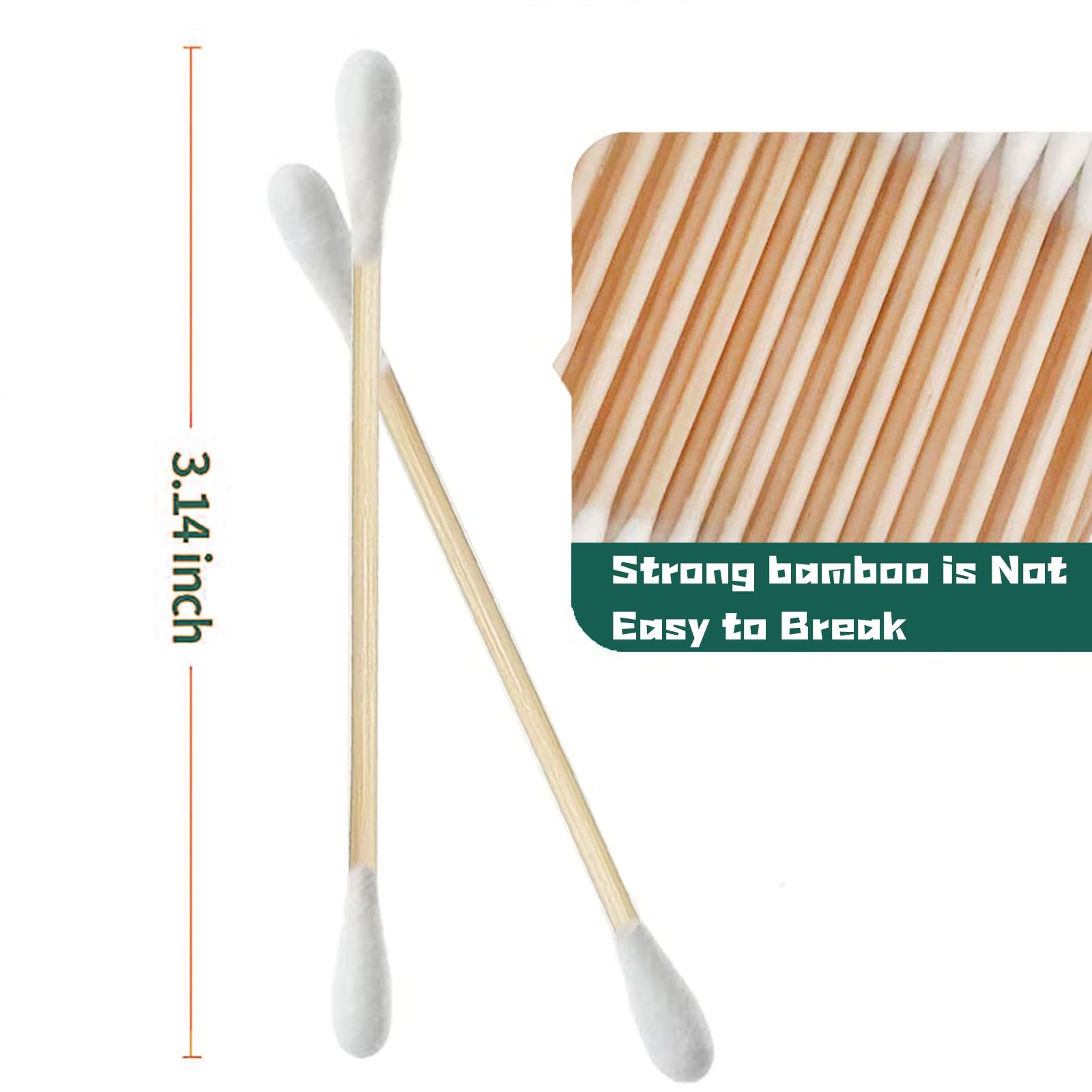 SUIZWMOU bamboo cotton swabs featuring a flexible yet durable core.