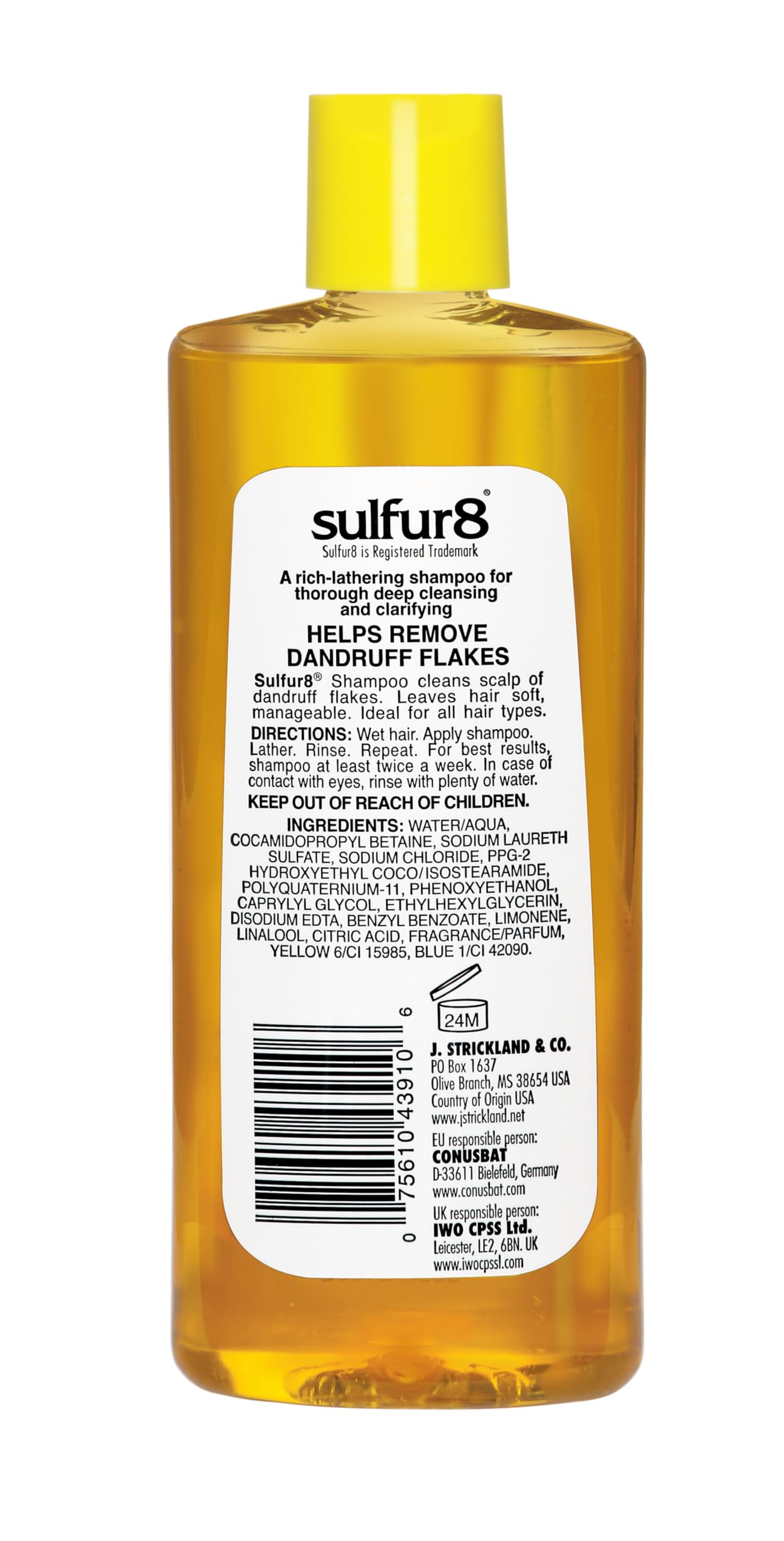 SULFUR8 champú anti caspa - espuma densa para limpieza profunda y acumulaciones