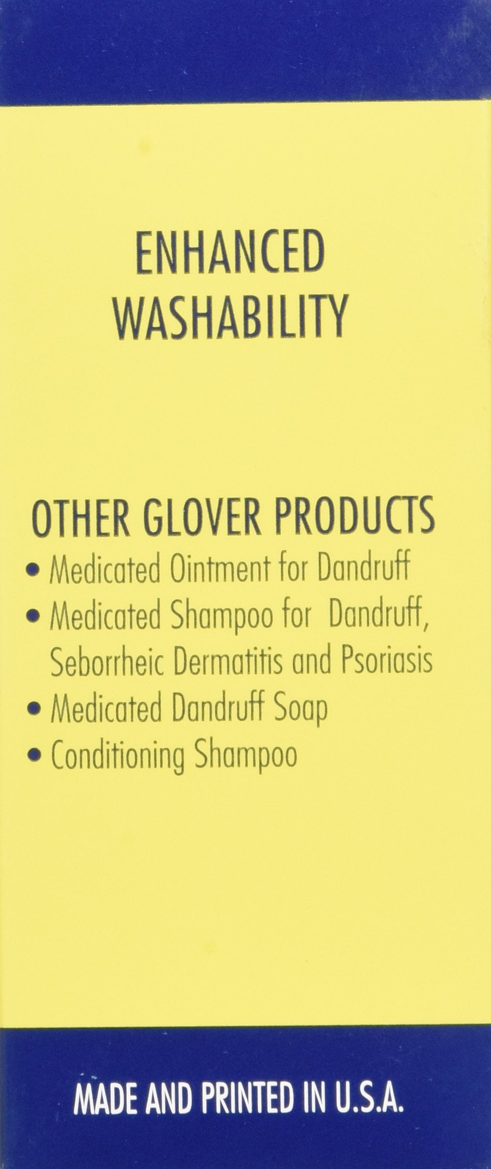 Aplicación al cuero cabelludo con Sulfur8 Glovers Dandruff Medicine antes del lavado.