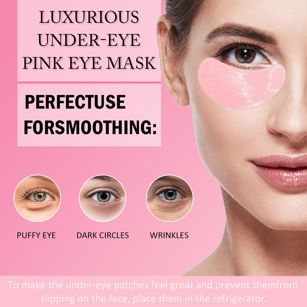 Sulily pink collagen eye masks close-up highlighting hydration and soothing feel.