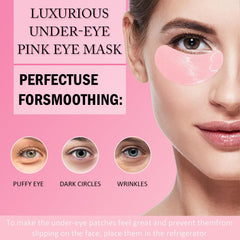Sulily pink collagen eye masks close-up highlighting hydration and soothing feel.