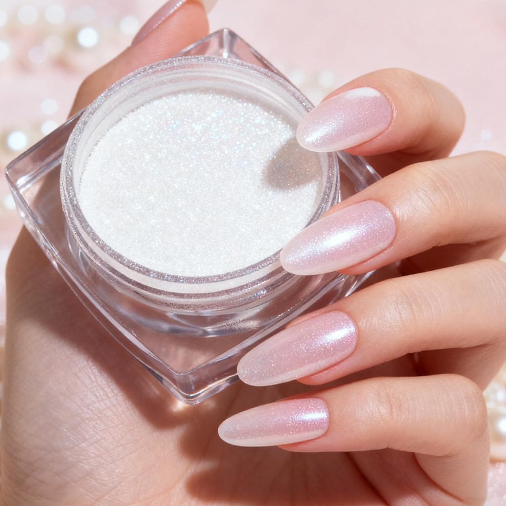 Sulily polvo cromado irisado aurora, efecto iridiscente para uñas con luz.