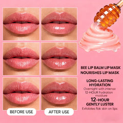 Sulily Bee Lip Balm Sleeping Mask application demonstrates overnight hydration.