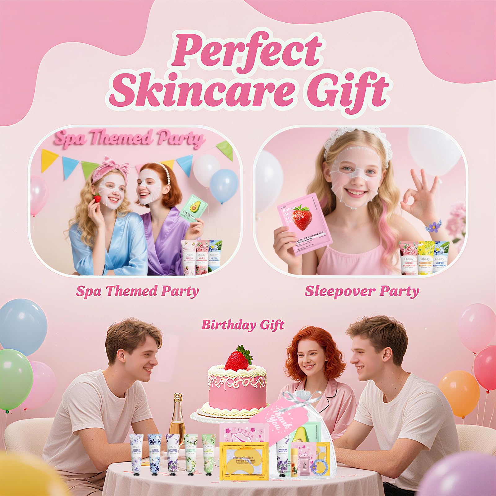 Sulily spa party lip balms seal in moisture for comfort during pampering sessions.