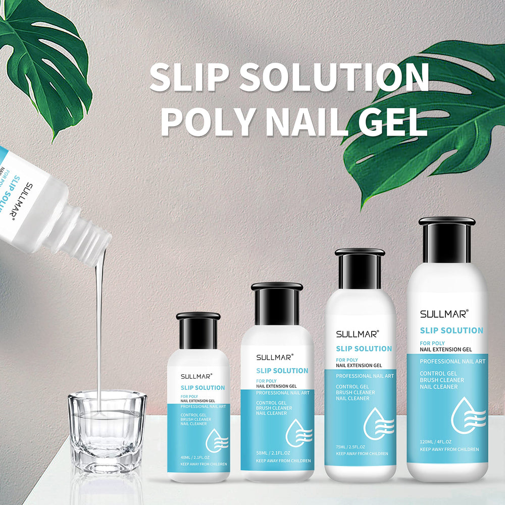 SULLMAR Solución deslizante con ingredientes vegetales, uso suave en uñas.