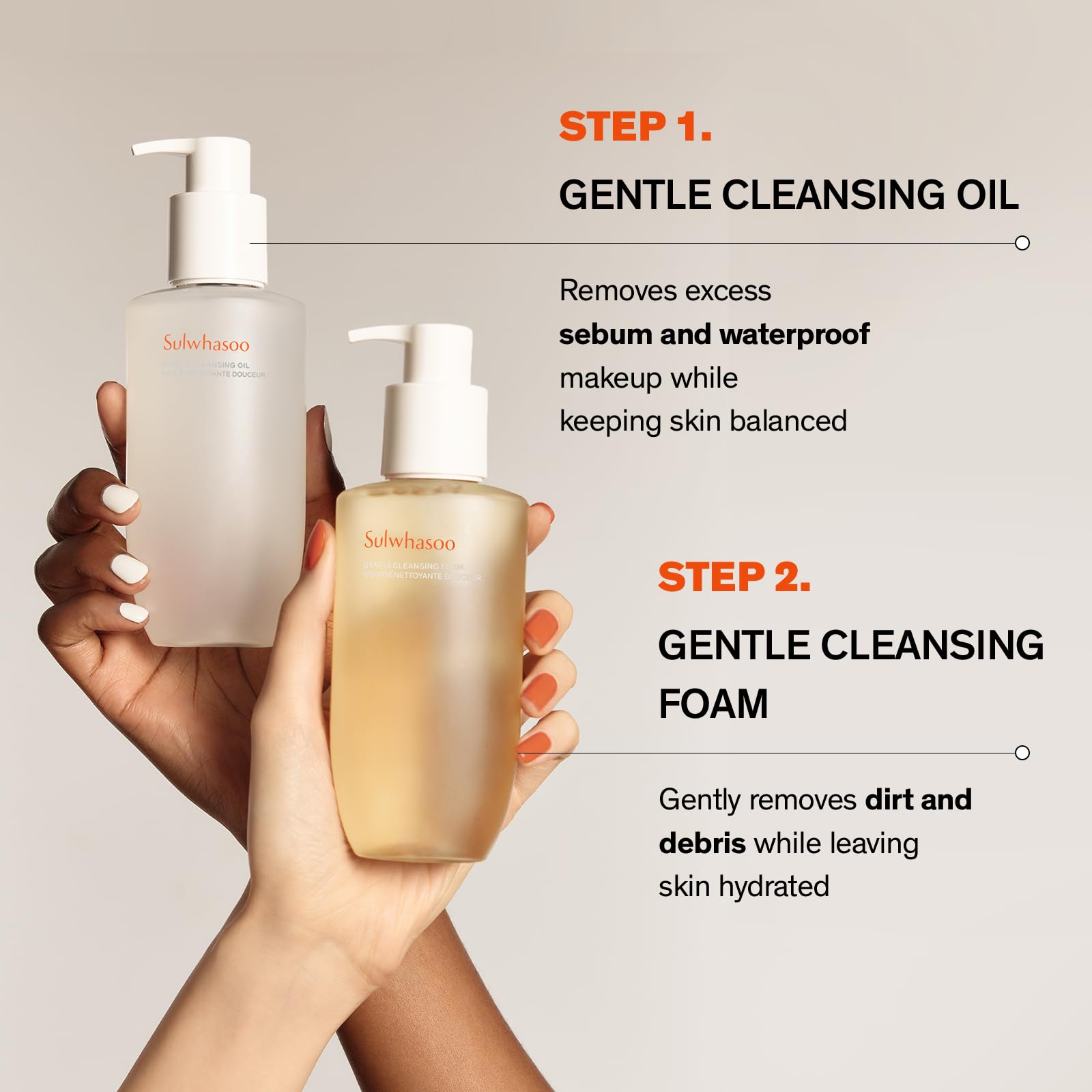 Sulwhasoo Gentle Cleansing Oil applied on face for daily cleansing.