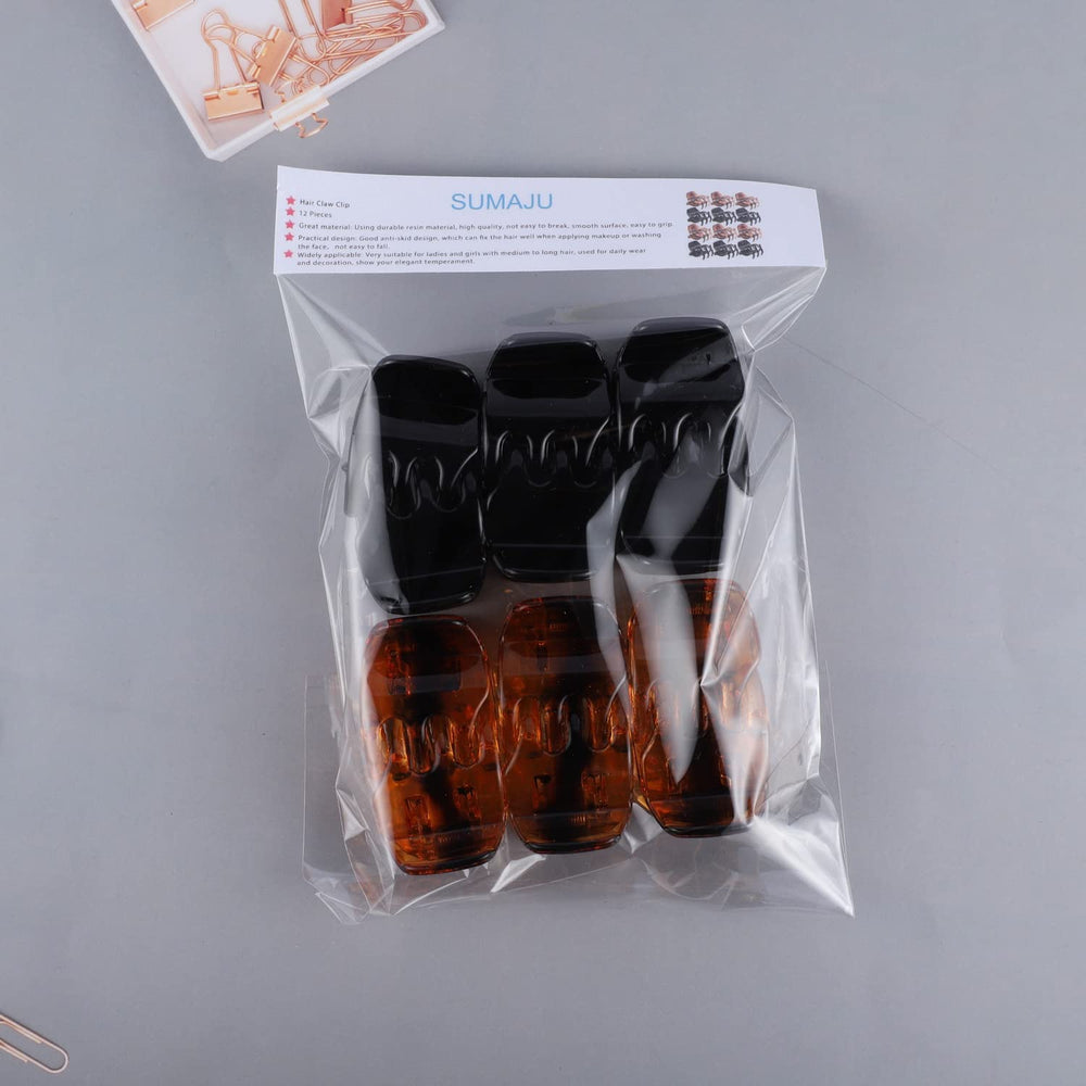 SUMAJU hair claw clip packaging with black and brown colors