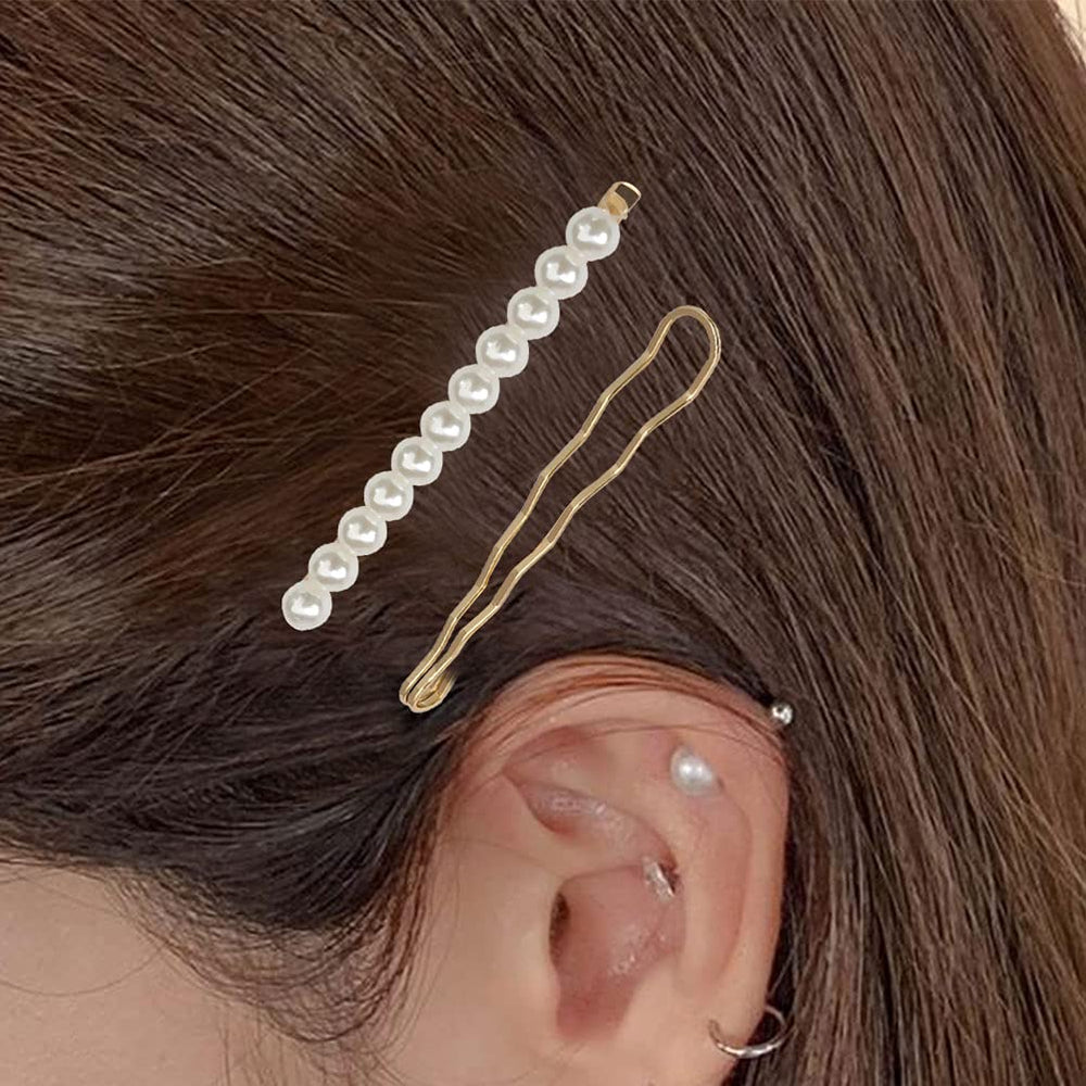 SUMAJU horquillas elipse doradas: pinzas discretas para fijar mechones con estilo