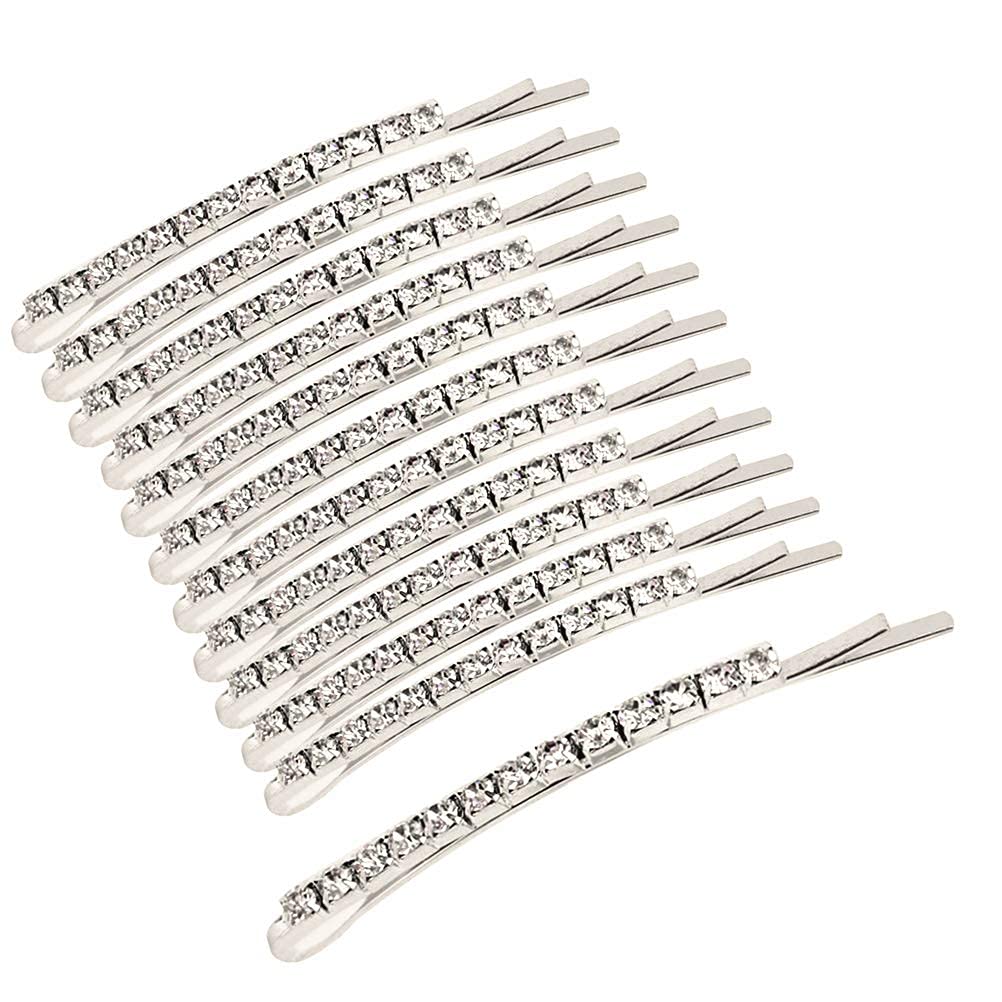 Sumaju horquillas strass plata, brillo duradero para bodas