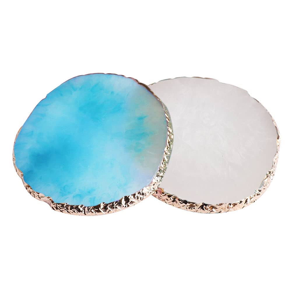 SUMAJU paleta de arte para uñas de resina circular azul, ideal para mezclar gel