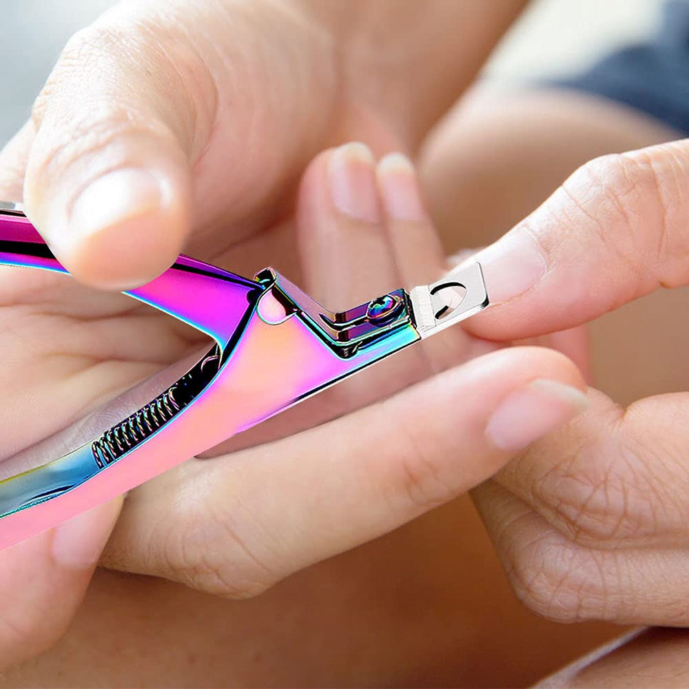SUMAJU Rainbow nail clippers with spiral spring reducing hand fatigue.