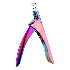 SUMAJU Rainbow nail clippers front view, ergonomic design for precise cuts.