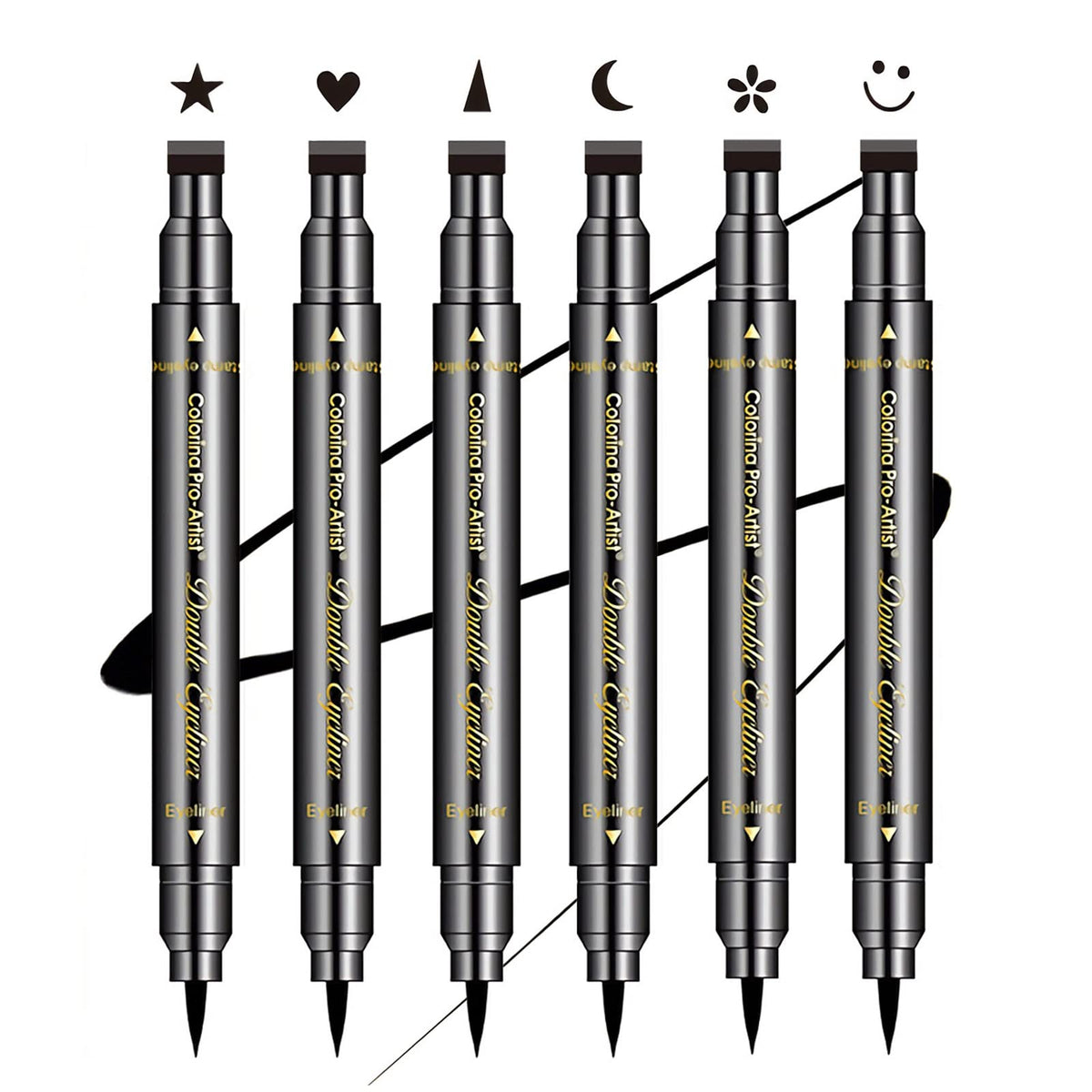 SUMEITANG double-headed eyeliner stamps set for precise lines and decorative shapes.