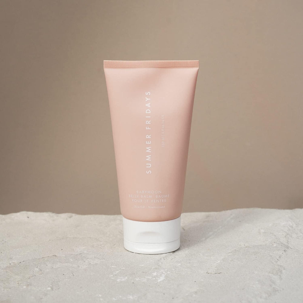 Summer Fridays Babymoon Belly Balm texture close-up demonstrates rich moisture for the skin.