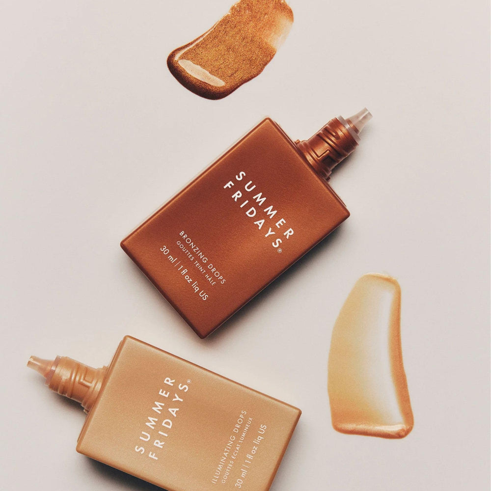 Face with a gentle, bronzed glow after blending drops