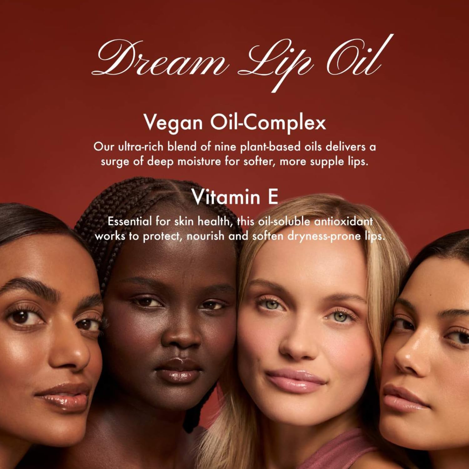 Summer Fridays Dream Lip Oil with Vitamin E nourishes lips.