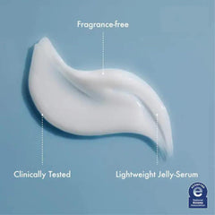 Summer Fridays Jet Lag Deep Hydration Serum application on cheek demonstrates soothing feel.