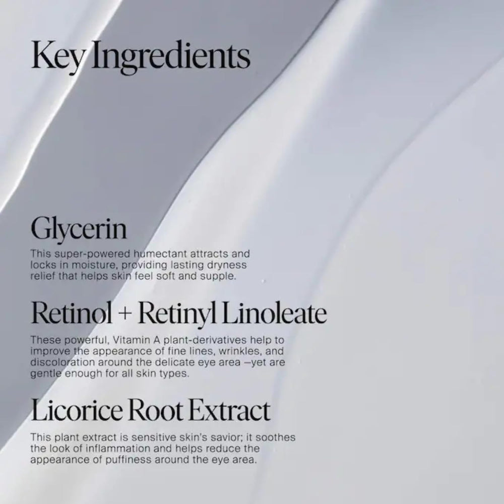 Application on the eye contour demonstrates smoothing potential from Jet Lag Serum.