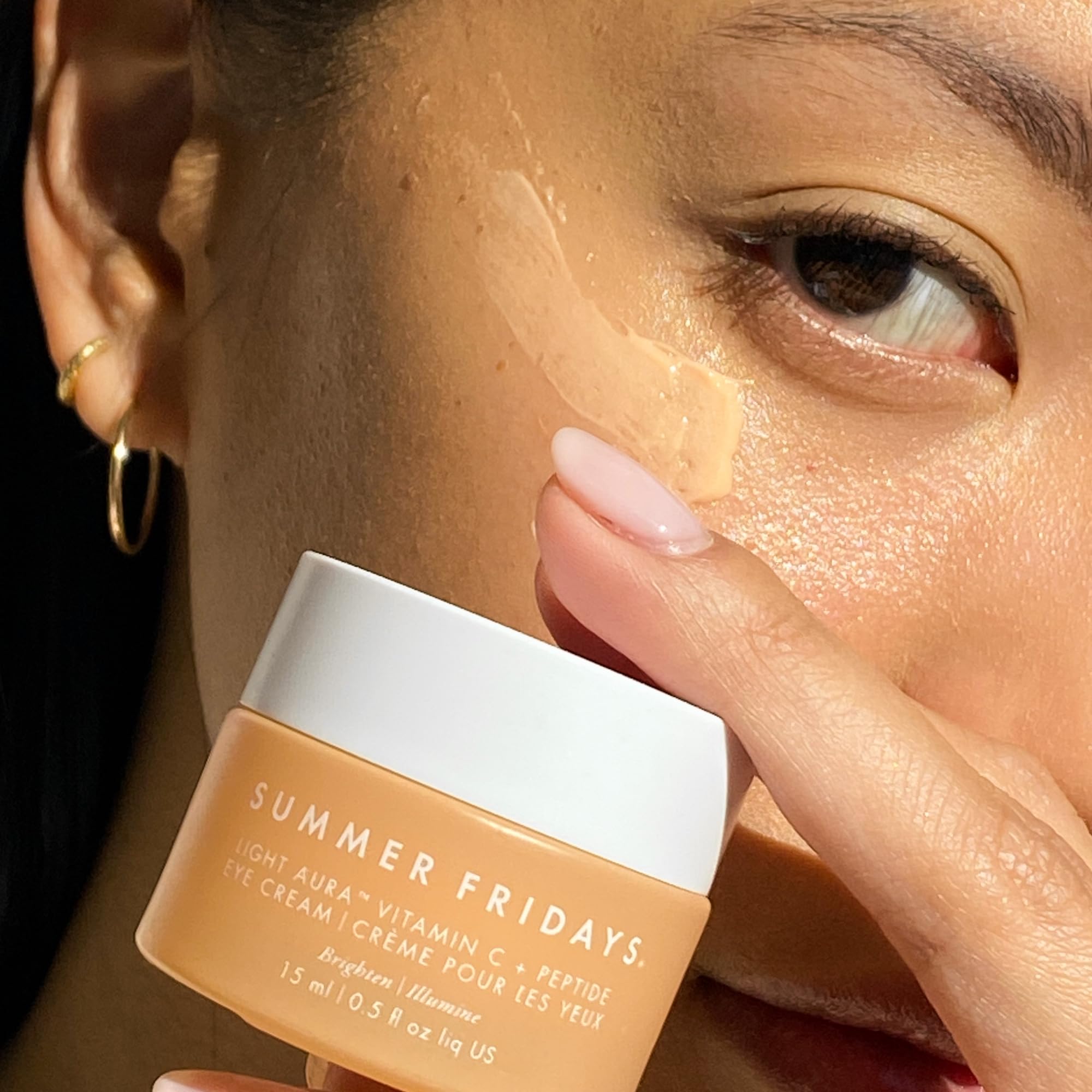 Summer Fridays Light Aura Eye Cream acetyl hexapeptide-8 detail suggests smoothing potential