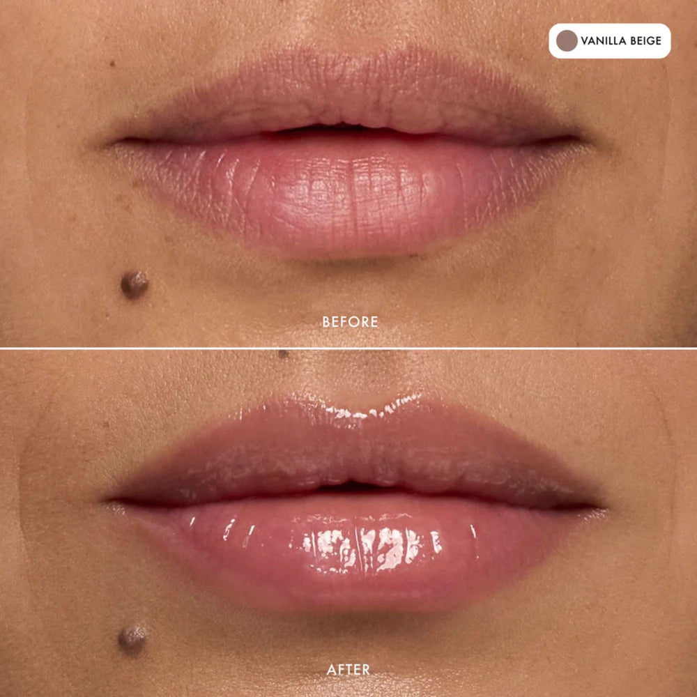 Close-up of Summer Fridays Lip Butter Balm Vanilla application for smooth lips.