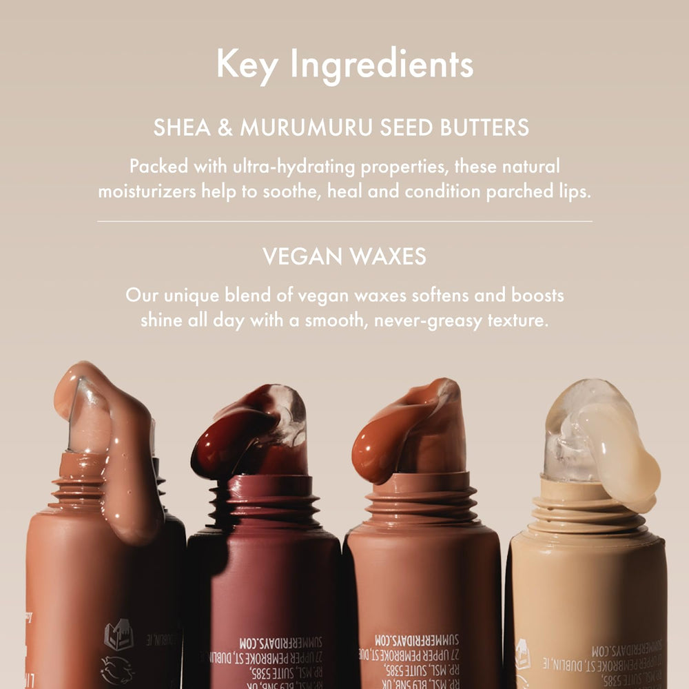 Summer Fridays Lip Butter Balm Vanilla swatch reveals hydrating shine.