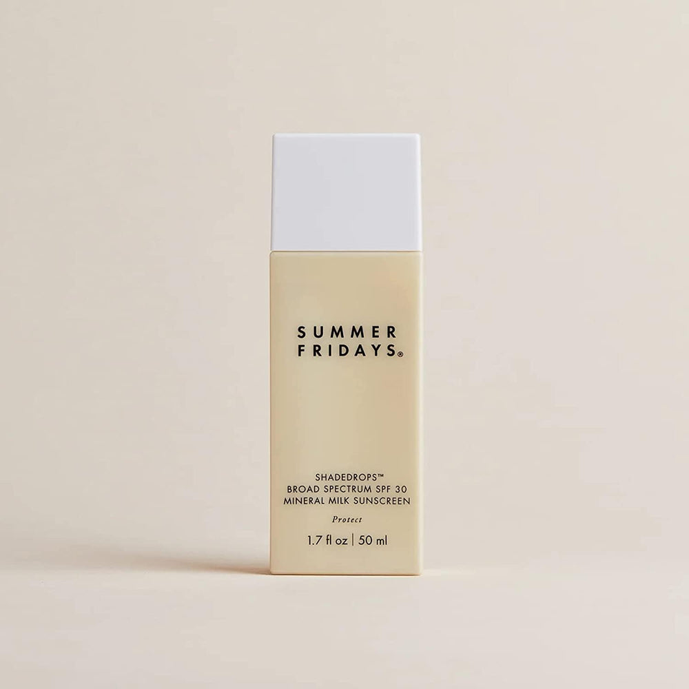 ShadeDrops milky texture spreads smoothly for a light, hydrating sunscreen base.