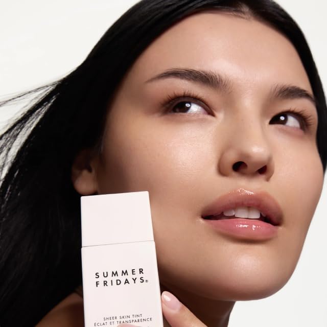 Summer Fridays Sheer Skin Tint close-up of hydrating ingredients for a smoothing feel.